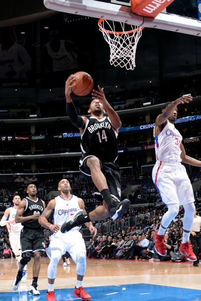 Brooklyn Nets contro Los Angeles Darius Morris sotto il canestro (NBA)
